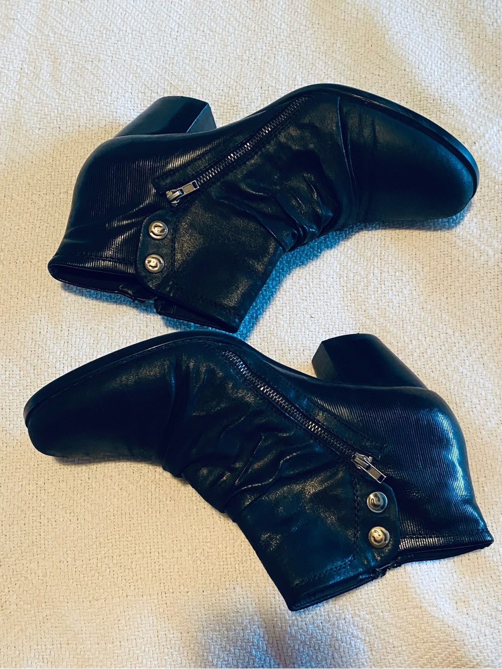 Classy Black Ankle Booties with Low Block Heel